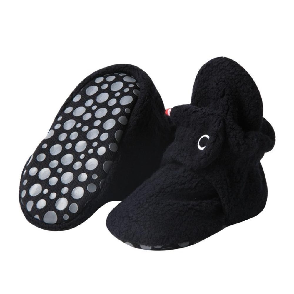 NWT Zutano Black Cozie Fleece Gripper Baby Bootie 24M